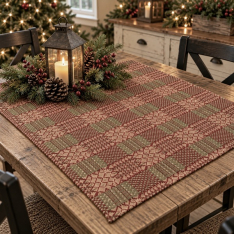NORWICH RED/GREEN/TAN 34" TABLE SQUARE